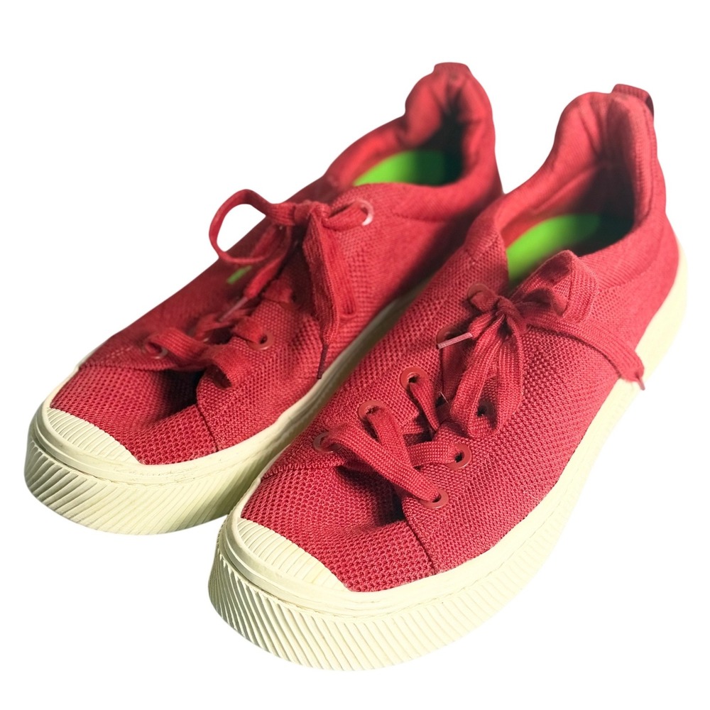 Cariuma IBI Knit Sneakers Red Low Sustainable Casual Eco-Friendly M 10 W 11.5